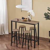 Bar Set-1 Bar Table And 4 Stools, Home Kitchen Breakfast Bar Set Furniture Dining Set
