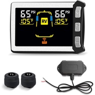 RV/Trailer Tire Pressure Monitoring System, Tire Pressure Monitor with Color LCD Display, TPMS with 