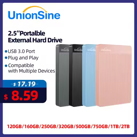 UnionSine HDD 2.5" Portable External Hard Drive disk 1tb/500gb/750GB USB3.0 Storage Compatible for M