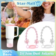 Beaded Tumbler ButterflySimpul Holder Coquette Style Macrame Strap/ Silicone Tumbler Strap/