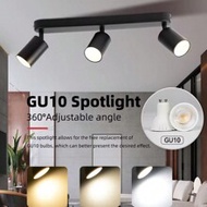 1pc Multi-Head Recessed Ceiling Light, Cylindrical, Black Aluminum, 1/2/3 Heads, With Light Source, 