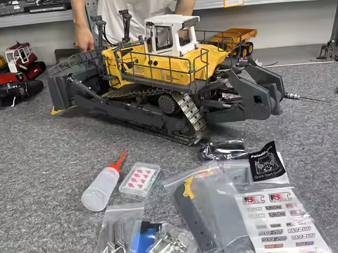 Metal 1/14 Remote Control Hydraulic Bulldozer VAY776 RC Dozer Construction Vehicle 5CH Valve Flysky 
