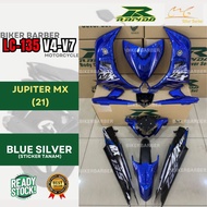 RAPIDO Coverset Yamaha Lc135 V4 V5 V6 V7 Jupiter Mx (21) Blue Body Coverset (Sticker Tanam)