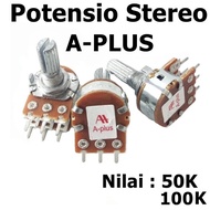 Short AS Stereo Potentiometer 6 feet A-Plus Length a - Plus 50k 100k 50k 100k a Plus APlus