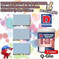 Nippon paint Q Glo Interior 5 Liter Yours Truly 1530P / Blue Wish 1538P / Bosco Blue 1524P