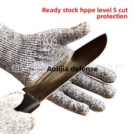 In Stock 13 Needle EN388 Standard Level 5 Cut Resistant Gloves Kitchen Food Grade HPPE Cut Resistant