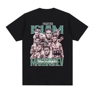 Islam Makhachev Retro Classic Graphic Tee Shirt Men's Clothing Cotton Casual Loose T-shirt