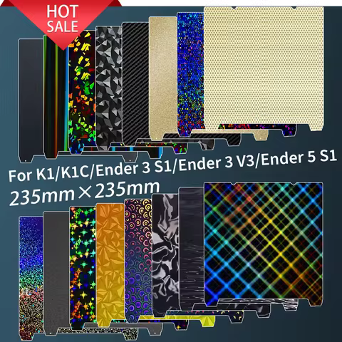PET Plate for K1/K1C Ender 3 V3 SE/KE,Ender 3 S1 Pro, Ender 5 S1 Build Plate Double Sided Heated Bed