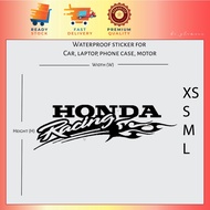 Honda Racing Stickers Logo Sticker Kereta Waterproof Car Motor Laptop Desktop Helmet Luggage Vinyl Decal