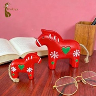 [kokiya] 2Pcs Horse Figurine Craft 2026 New Year Decorations Realistic Art Sculpture for Chair Table