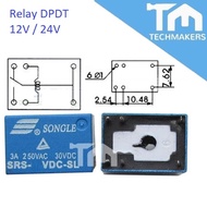 RELAY 12VDC or 24VDC (6-pins)