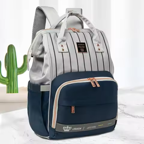 Original Lequeen Diaper Bag Backpack Maternity Bag for Baby Large Capacity Travel Mommy Baby Strolle