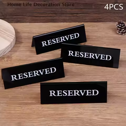 4pcs Reserved Signs Table Card Sign Hotel Restaurant Reserved Table Place Signs Reminder Sign Weddin
