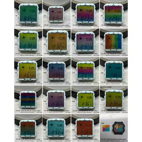 For Casio Small square AE1300 AE1200 1400 DIY screen AE-1200 color film high-quality dial Sticker Me