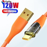 Max 120W 6A Super Type-C Nylon Data Cable - Charger Cable Accessories - Universal, Durable, Super Fast - Phone Cable - Fast Charging Wire
