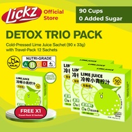 (Bundle of 90) LICKZ TRIO Cold-Pressed Lime Juice Sachets 90s – Light Detox Cleanse • Glow-Up Vitami