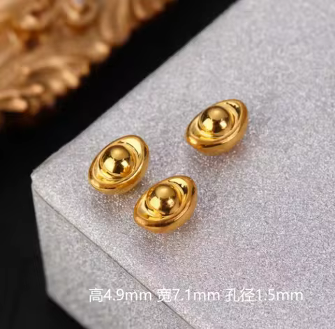18k gold yuanbao karat gold charms au750 jewelry accessories