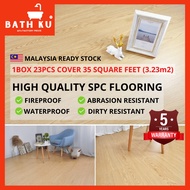 【BathKu.os】3.8MM Waterproof SPC Flooring (Interlocking) SPC Floor Vinyl Wooden Lantai Vinyl Tiles Flooring防水防火耐磨高级卡扣地板