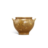 A small gold-splashed bronze incense burner, Qing dynasty, 18th century | 清十八世紀 銅灑金雙耳小爐