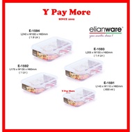 Elianware Rectangular Transparent Food Container Food Keeper Airtight 650ml 1000ml 1400ml 1900ml 159
