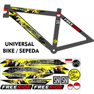 UNIVERSAL BIKE MOTIF VARIATION STRIPING STICKER ADVENTURE BIKE STICKER/ BMX BIKE STICKER/ ALL MTB BI