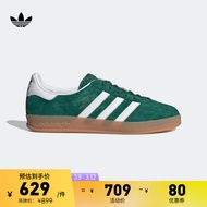adidas「T头鞋」GAZELLE INDOOR运动板鞋男女阿迪达斯官方三叶草 绿/白 36(220mm)