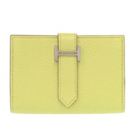 愛馬仕 Bearn 卡包，近全新，邁索爾山羊皮，萊姆，W 印章（2024 年），黃色，1650 [二手] 愛馬仕