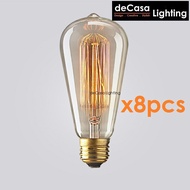 8pcs ST64 Dimmeble bulb 40W Designer Décor bulb Edison Bulb Decasa lightings 灯泡 (ST64-40W)