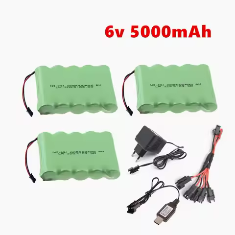 6V 5000mAh NI-MH Battery For RC Cars Robots Tanks Gun rc Boats parts With SM Plug AA 2400mah 6v NiMH