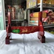 Size-adjustable altar picture frame/Wooden altar photo stand carved with embossed lotus flowers