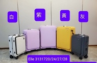 ELLE 2024 前開蓋+中開 行李箱 ,後轆加大 31317 🇩🇪 德國拜耳MAKROLON物料 前開蓋+中開 20” 24” 27” 28” 4色紫色 白色 黃色 灰色 行李箱 行李喼 旅行箱 