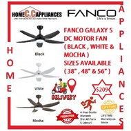 (Promotion) Fanco GALAXY 5 DC Motor Ceiling Fan With Tri Color Light Kits ( 56"/48"/38")