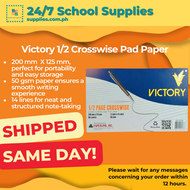 Victory 1/2 Page Crosswise 200mm x 125mm 7.5mm x 14 lines 50 GSM 80 Leaves pad paper 1 2 crosswise p