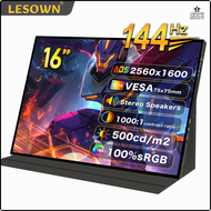 [An213] LESOWN หน้าจอเกมแบบพกพา16นิ้ว2K 144Hz ขนาด18 "2560X1600 QHD 100% GB HDMI แสดงผลโน้ตบุ๊คบางพิ