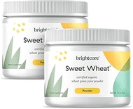 Brightcore Nutrition - Sweet Wheat, Wheatgrass Juice Powder, Green Superfood for Digestive Health and Immune Boost, Nutrient-Rich Wheatgrass Juice Drink, Pack of 2 x 90 Grams