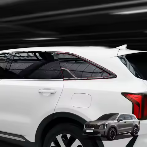 For Kia Sorento MQ4 2021-2026 Car Tuning Black Car Window Decorative Strip Cover D-pillar Trim Acces