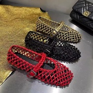 Sheepskin 2025 New Style Hand-Woven Red Mary Janes - Evening Women's Flats