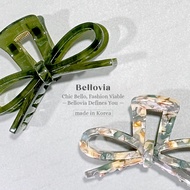 Bellovia Genuine Korean Bow Acetate Grab Clip 8cm Hair Creation France Gilding Gold Label Made In Ko