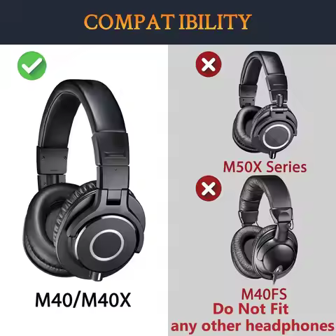 M40x Easy Install Headband Earpads for ATH M40 M40X ATH-M40x Headphone Replacement Headband Ear Cush