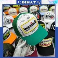 DSQUARED2 Men's and Women's Fashion Button Buckle Baseball Cap, Dsquared2 cool khaki mesh hat MU201