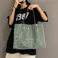 KY/🏅Women's Kraft Paper Shopping Bag2022SummerPVCTransparent Jelly Pack Commuter Waterproof Tote Bag ZHH0