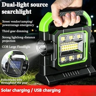 Rechargeable Solar Power Bank Flashlight  Super Bright Waterproof Spotlight for Camping and Emergenc