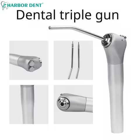 Dental Air Water Spray Gun Triple 3 Way Syringe Handpiece/Two Water Gun Nuzzle Air Water Syringe For