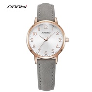 SINOBI New Arrival Design Ladies Wristwatches Fashion Leather Strap Women's Quartz Watches Best Gifts Dresses Clock for Female SYUE