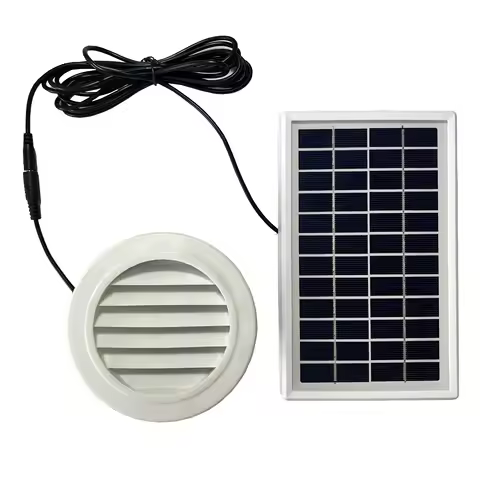 3W Solar Exhaust Wall Ventilation Fan 68CFM 100mm Duct Dia. Brushless DC Motor For Small Shed Greenh