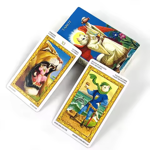 Tarot Cards A 78 Cat-Themed Tarot Deck Playing Borad Games Card Game,Perfect For Divination & Gift G