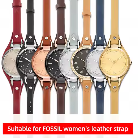 For Fossil ES3060 ES3565 ES2830 3077 3262 3060 4176 4119 8mm Genuine Leather Watch Strap Soft Cowhid