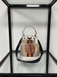 🎀Brand New Free Shipping💙Coach C7084 DEMPSEY抽繩水桶包｜Color 丹寧藍 啡色｜Size 21x23x14💙配件全齊適合送禮 嚴格檢測貨品絕對完美 自用 