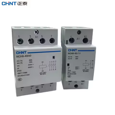 CHINT NCH8 20A 25A 40A 63A 1NO1NC 2NO 2NC 2NO2NC 4NO Din Rail Household MIni AC Contactor 220V 230V 