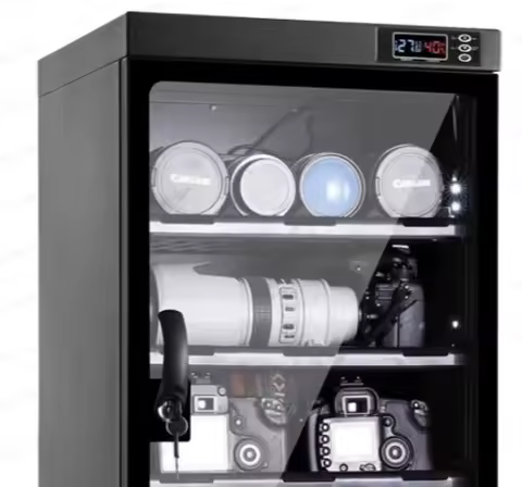 Electronic Dry Cabinet for Camera Gear - Moisture Proof Storage Box with Hygrometer for Lenses & Equ
